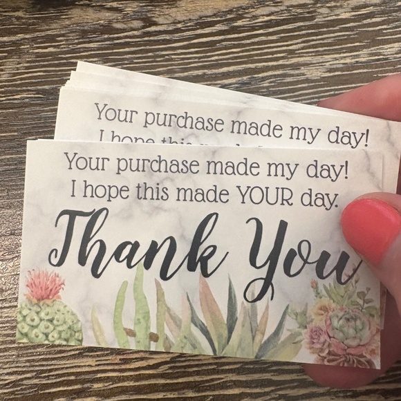 50 THANK YOU - BUSINESS CARDS - CACTUS DESIGN - Picture 7 of 8